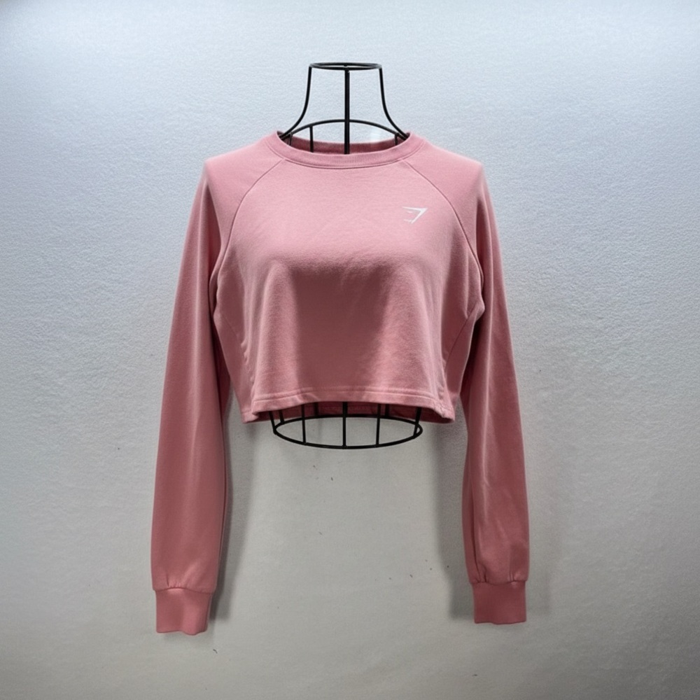 Gymshark‎ Training Cropped Sweatshirt Womens S Pinkish Cute Stretch 2846
